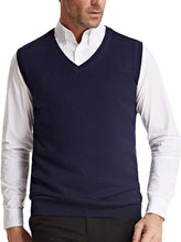 Load image into Gallery viewer, Men&#39;s White Soft V Neck Sweater Vest