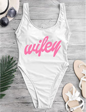 Load image into Gallery viewer, Wifey Bachelorette White One Piece Swimsuit