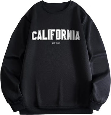 Men's Black California Long Sleeve Pull Over Sweatshirt