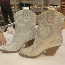 Load image into Gallery viewer, Rhinestone Studded Sequin Silver Rhinestone-01 Ankle Boots