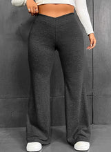 Load image into Gallery viewer, Plus Size Dark Grey Knit Flare Pants