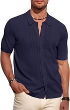 Load image into Gallery viewer, Men&#39;s Knit Breathable Short Sleeve Light BlueShirt