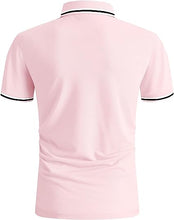 Load image into Gallery viewer, Men&#39;s Casual Polo Light Pink Short Sleeve Shirt