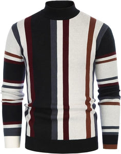 Men's Red/White Striped Vintage Long Sleeve Sweater