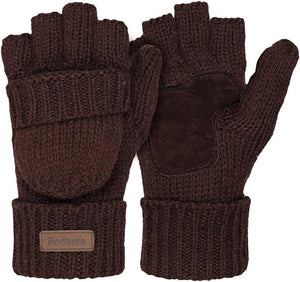 Soft Winter Knit Navy Blue Fingerless Glove Mittens
