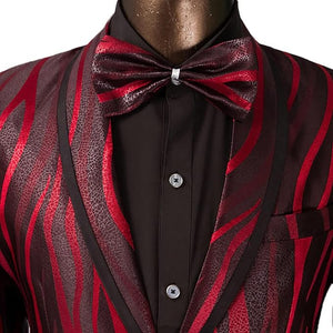 Luxury Black & Red Men's Blazer & Pants 2pc Suit Set