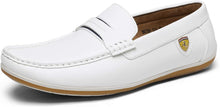 Load image into Gallery viewer, Men&#39;s Italian Style White Vegan Leather Moccasin Loafers