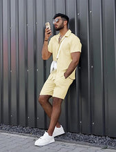 Load image into Gallery viewer, Men&#39;s Ocean Drive Green Short Sleeve Shirt &amp; Shorts Set