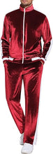 Load image into Gallery viewer, Men&#39;s Full Zip Velour Velvet 2pc Jogging Sweatsuit