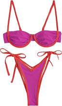 Load image into Gallery viewer, High Cut Underwire Bikini Lavender Swimsuit Set