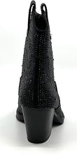 Load image into Gallery viewer, Rhinestone Studded Sequin Black Rhinestone Ankle Boots