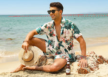 Load image into Gallery viewer, Casual Men&#39;s Blue Vacation Style Shirt &amp; Shorts Set