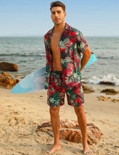 Load image into Gallery viewer, Casual Men&#39;s Blue Vacation Style Shirt &amp; Shorts Set