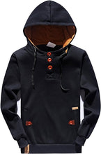 Load image into Gallery viewer, Men&#39;s Brown Fleece Long Sleeve Button Up Hoodie