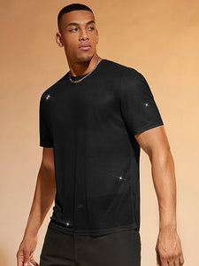 Men's Khaki Mesh Short Sleeve Shirt