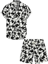 Load image into Gallery viewer, Men&#39;s Tropical White Printed 2pc Short Set