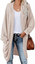 Load image into Gallery viewer, White Knit Batwing Oversized Long Sleeve Cardigan