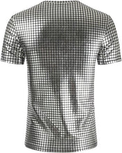 Load image into Gallery viewer, Men&#39;s Square Silver Disco Short Sleeve Shirt