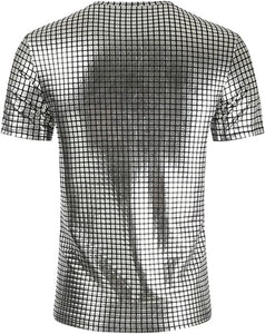 Men's Square Gold Disco Short Sleeve Shirt