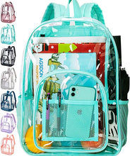 Load image into Gallery viewer, Heavy Duty Red See Through Clear Trendy Backpack