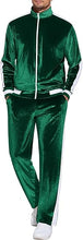 Load image into Gallery viewer, Men&#39;s Full Zip Velour Velvet 2pc Jogging Sweatsuit