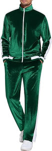 Men's Full Zip Velour Velvet 2pc Jogging Sweatsuit