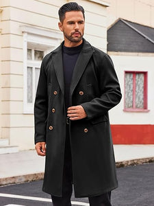 Men's Business Trench Wool Pea Gray Coat