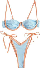 Load image into Gallery viewer, High Cut Underwire Bikini Lavender Swimsuit Set