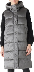 Winter Black Hooded Puffer Style Sleeveless Vest Coat