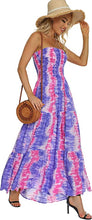 Load image into Gallery viewer, Boho Beach Strapless Floral Coral Maxi Dress