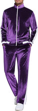 Load image into Gallery viewer, Men&#39;s Full Zip Velour Velvet 2pc Jogging Sweatsuit