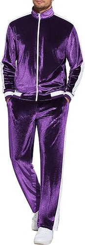 Men's Full Zip Velour Velvet 2pc Jogging Sweatsuit