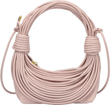 Load image into Gallery viewer, Knotted Design Crossbody Gold Vegan Leather Hobo Mini Bag