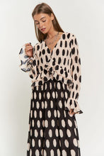 Load image into Gallery viewer, Polka Dot Ruffled Long Sleeve Pleated Maxi Dress