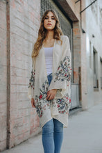 Load image into Gallery viewer, Adorned Floral Long Sleeve Kimono Cardigan