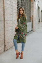 Load image into Gallery viewer, Adorned Floral Long Sleeve Kimono Cardigan