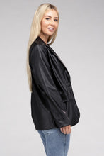 Load image into Gallery viewer, Premium Black Faux Legan Leather Blazer