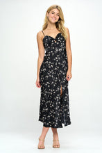 Load image into Gallery viewer, Satin floral maxi dress