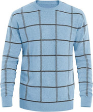 Load image into Gallery viewer, Men&#39;s Knitted Checkered Long Sleeve Khaki Sweater