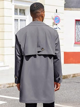 Load image into Gallery viewer, Men&#39;s Single Breasted Black Trench Coat