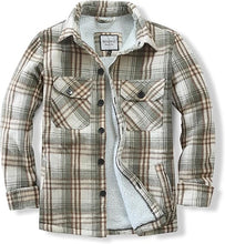 Load image into Gallery viewer, Men&#39;s Plaid Flannel Green Long Sleeve Shacket