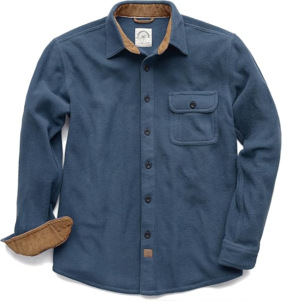 Men's Brushed Cotton Long Sleeve Navy Flannel Shirt