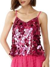 Load image into Gallery viewer, Sparking Gold Sequin Cami Sleeveless Top