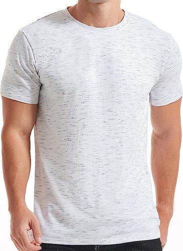 Men's Casual White Crew Neck Short Sleeve T-Shirt