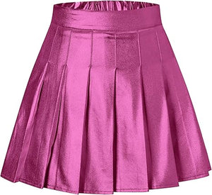 Metallic Pleated Tennis Skirt