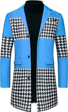 Load image into Gallery viewer, Men&#39;s Stylish Green Patchwork Houndstooth Long Sleeve Coat