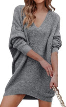 Load image into Gallery viewer, Grey Casual Oversized Pullover Sweaters Dress