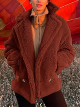 Load image into Gallery viewer, In Style Camel Sherpa Fleece Long Sleeve Jacket