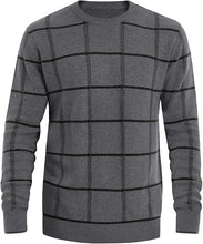 Load image into Gallery viewer, Men&#39;s Knitted Checkered Long Sleeve Khaki Sweater