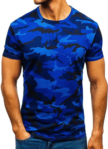 Men's Camouflage Blue/Black Short Sleeve T-Shirt